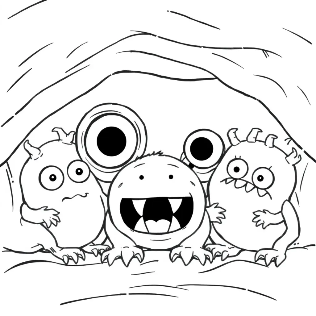 Monsters coloring page