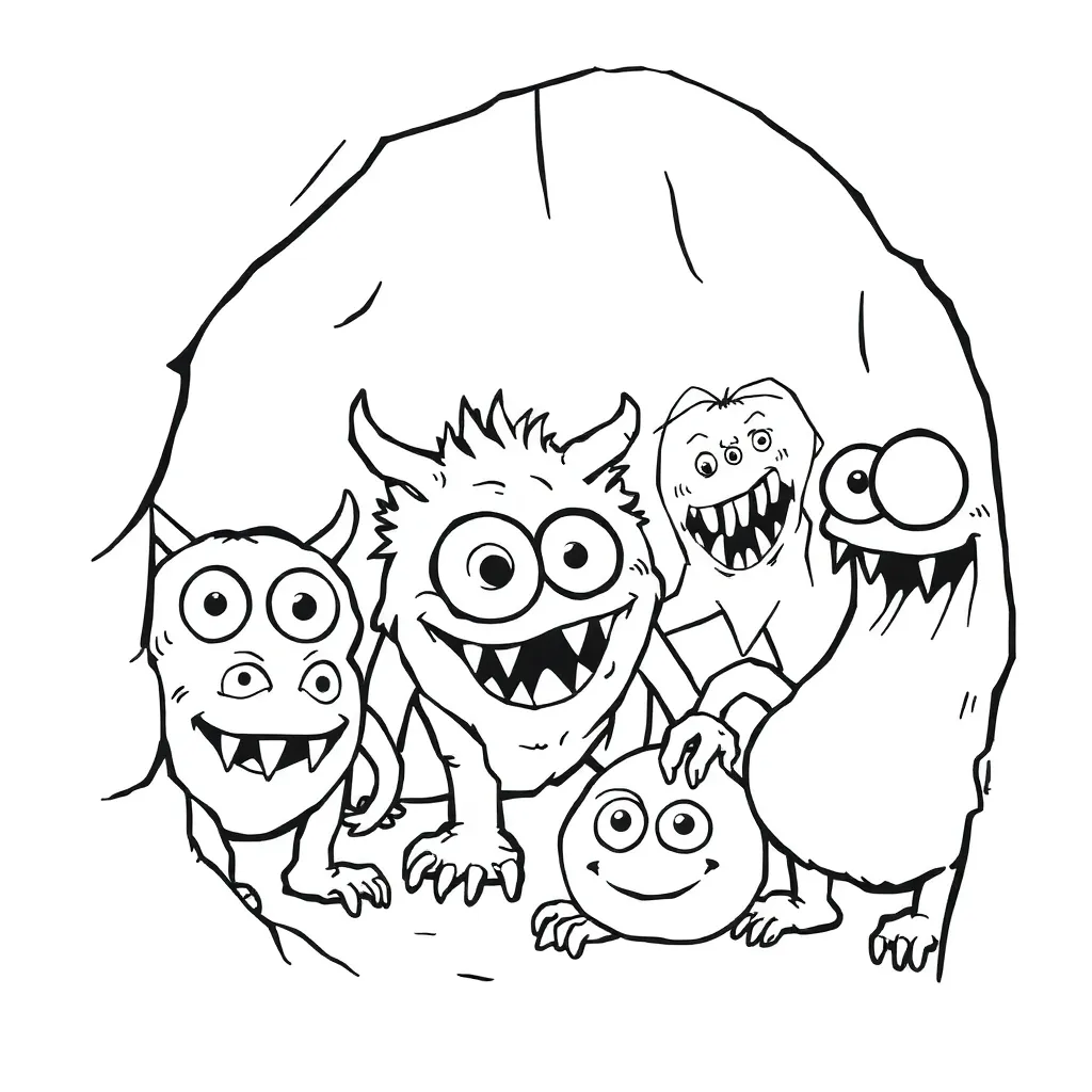 Monsters coloring page