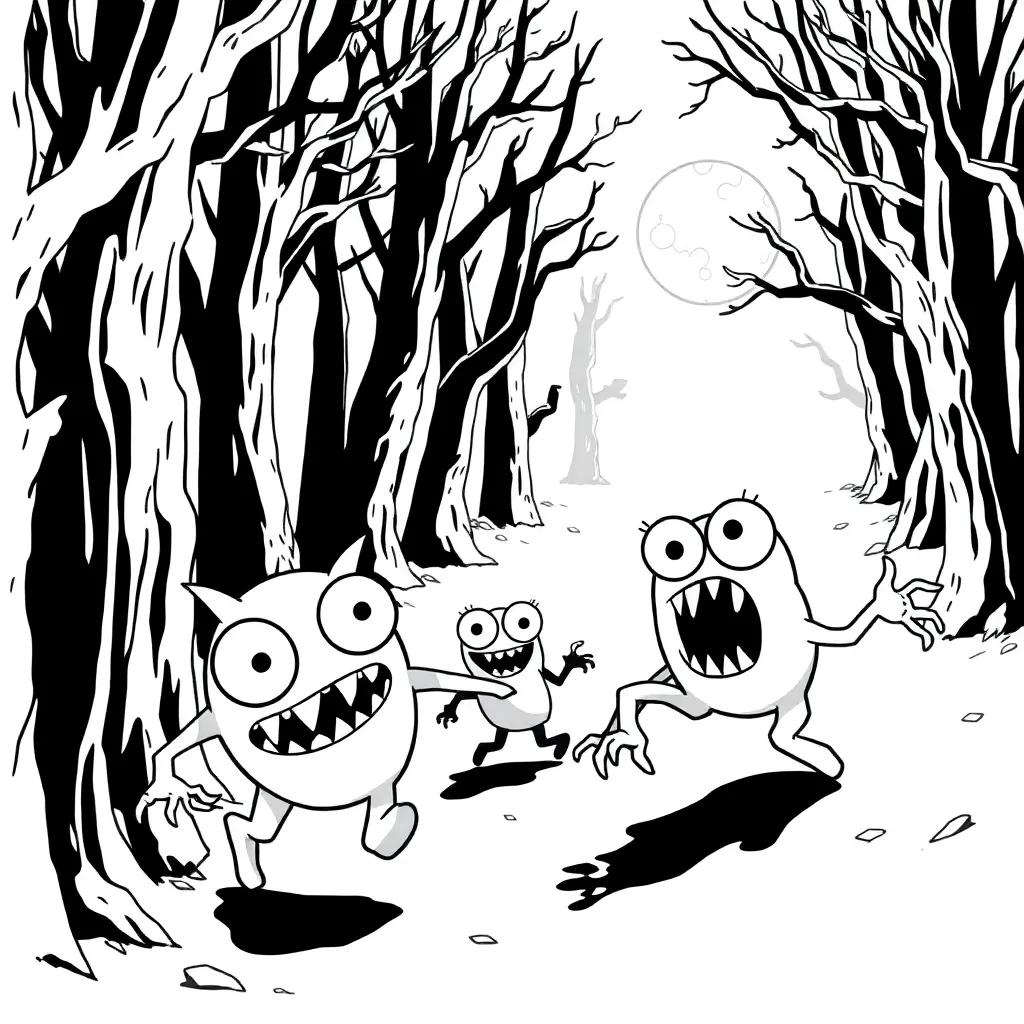 Monsters coloring page