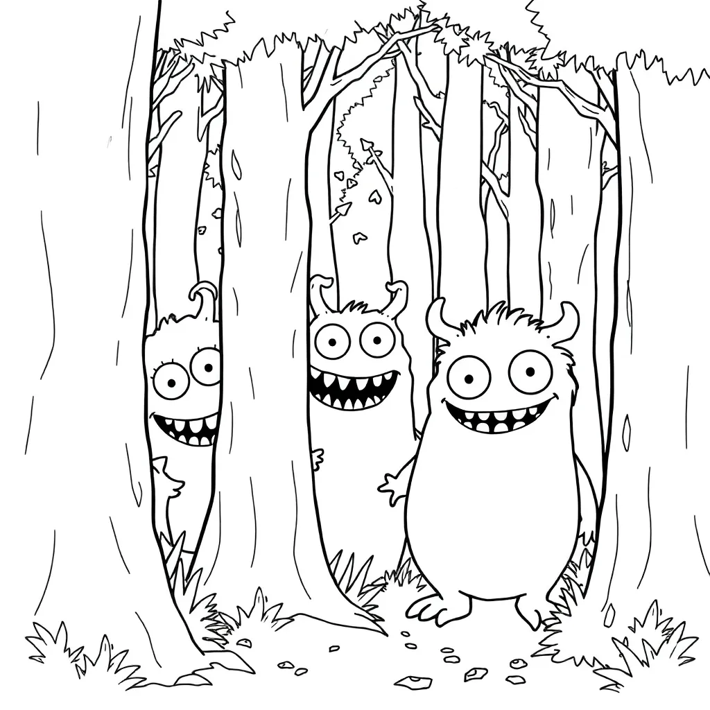 Monsters coloring page