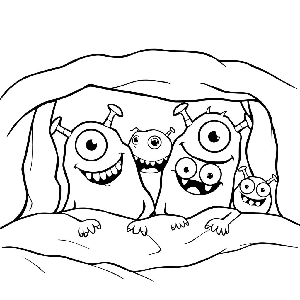 Monsters coloring page