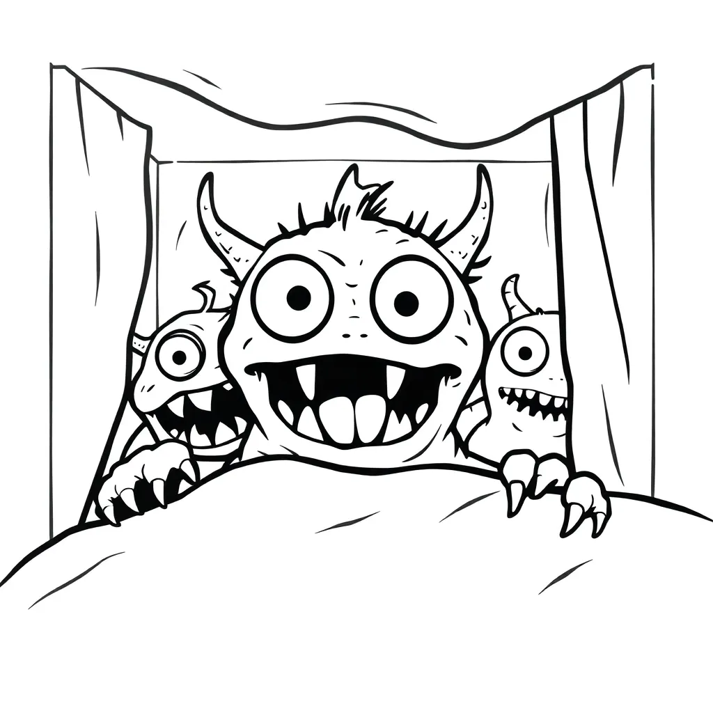 Monsters coloring page