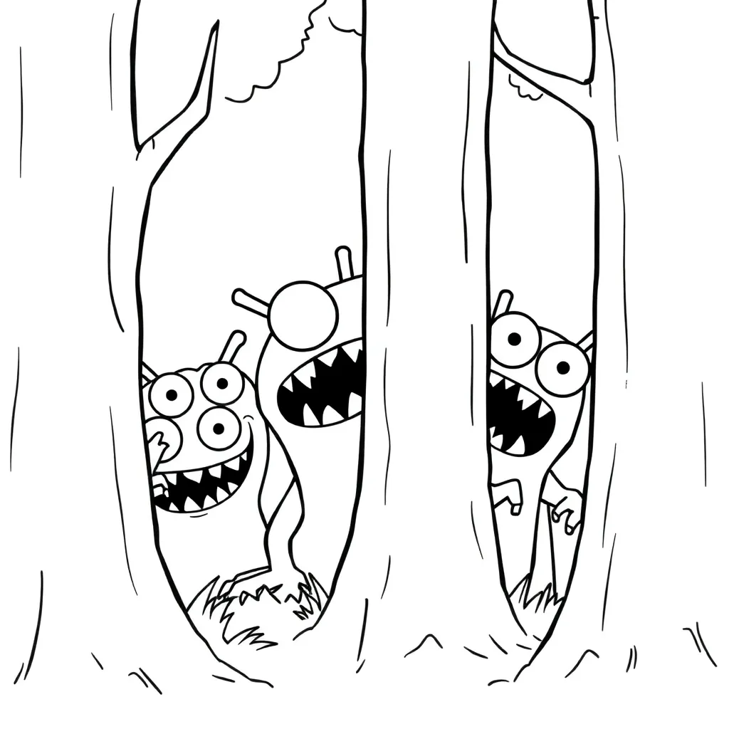 Monsters coloring page