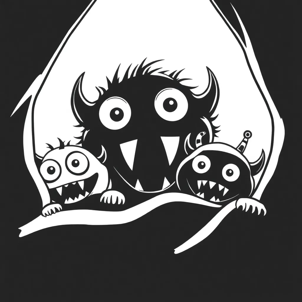 Monsters coloring page