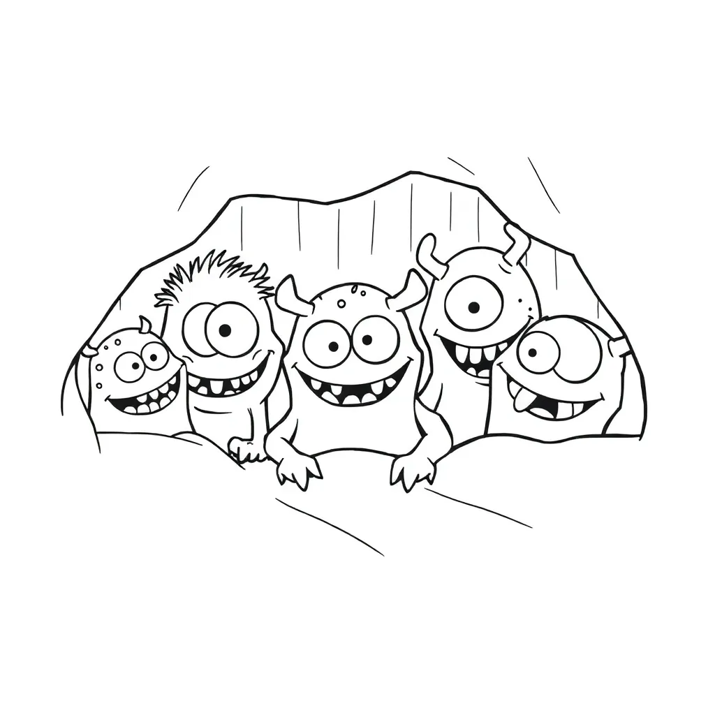 Monsters coloring page