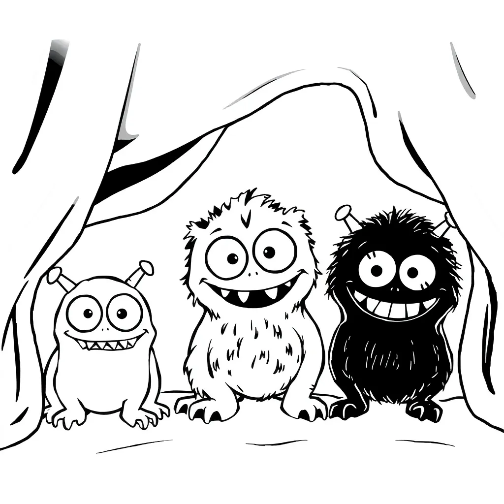 Monsters coloring page