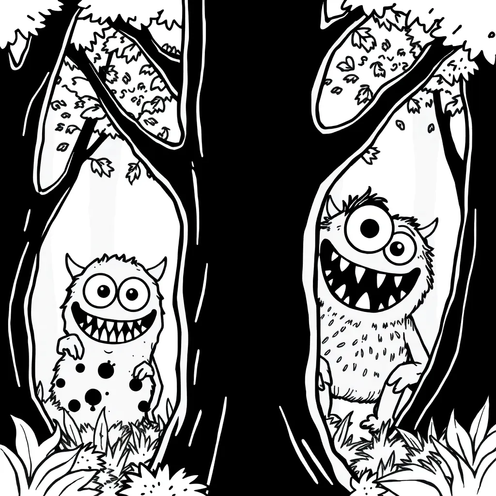 Monsters coloring page