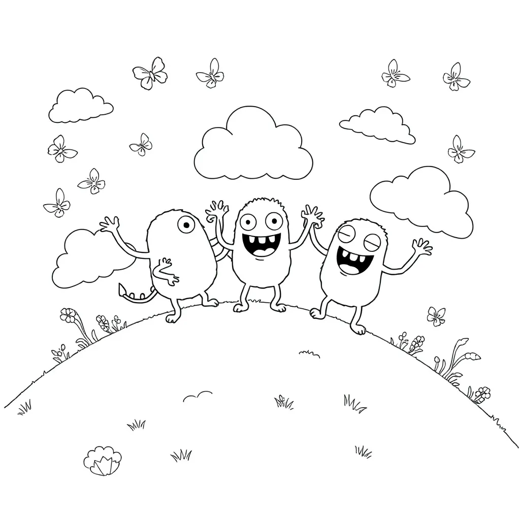 Monsters coloring page