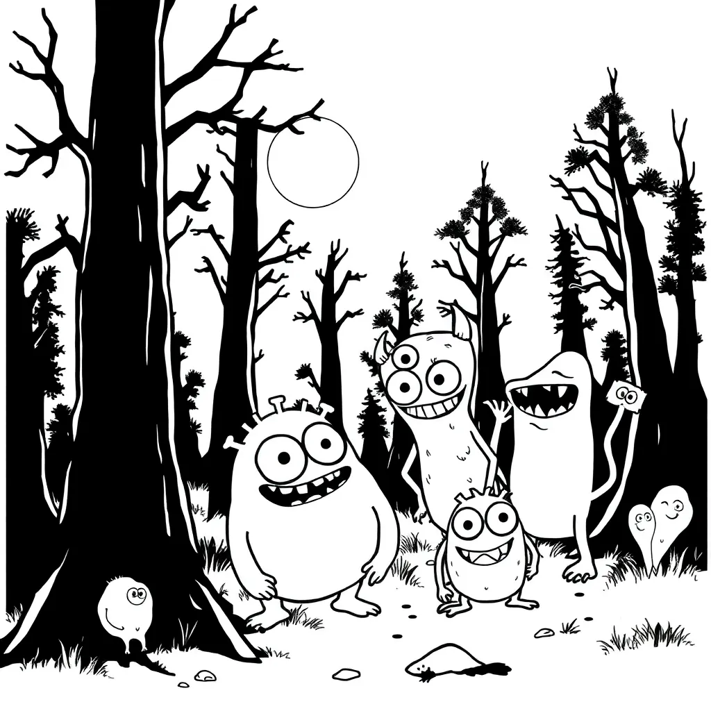 Monsters coloring page