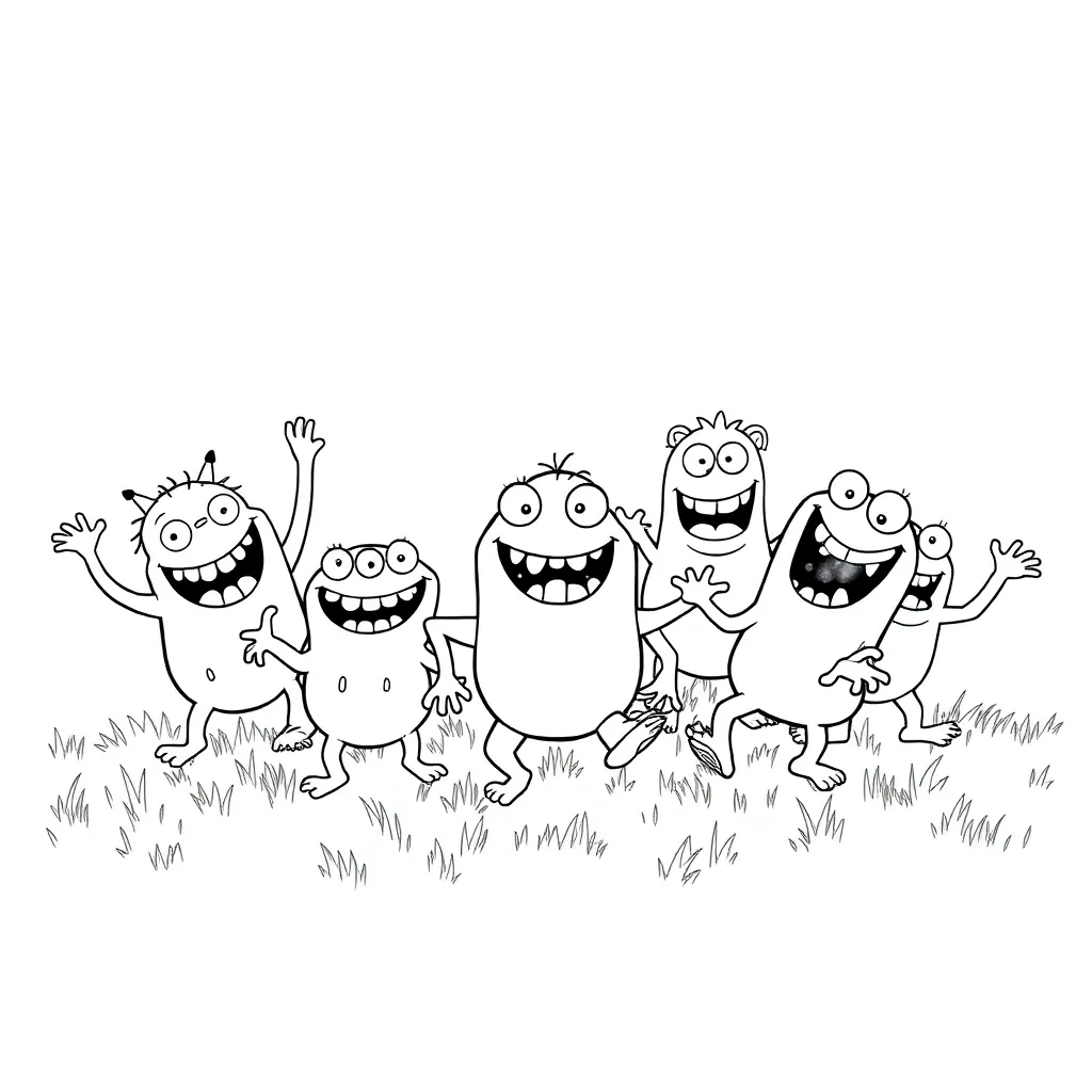 Monsters coloring page