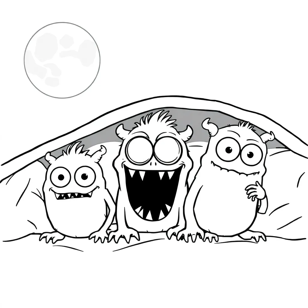 Monsters coloring page