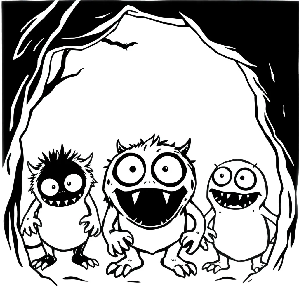 Monsters coloring page