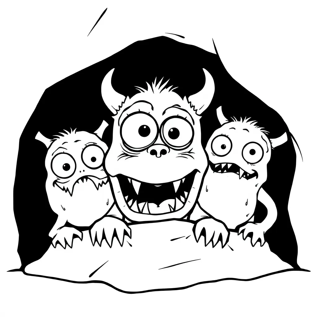 Monsters coloring page