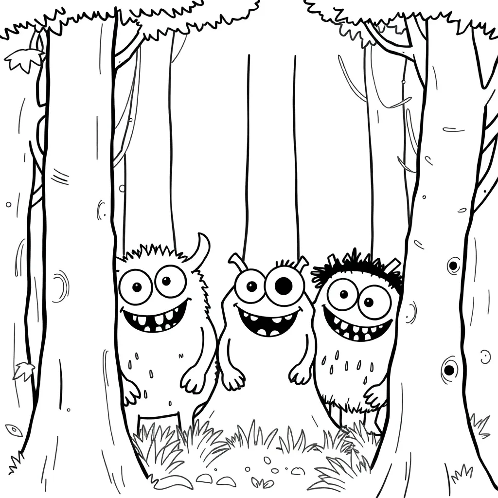 Monsters coloring page