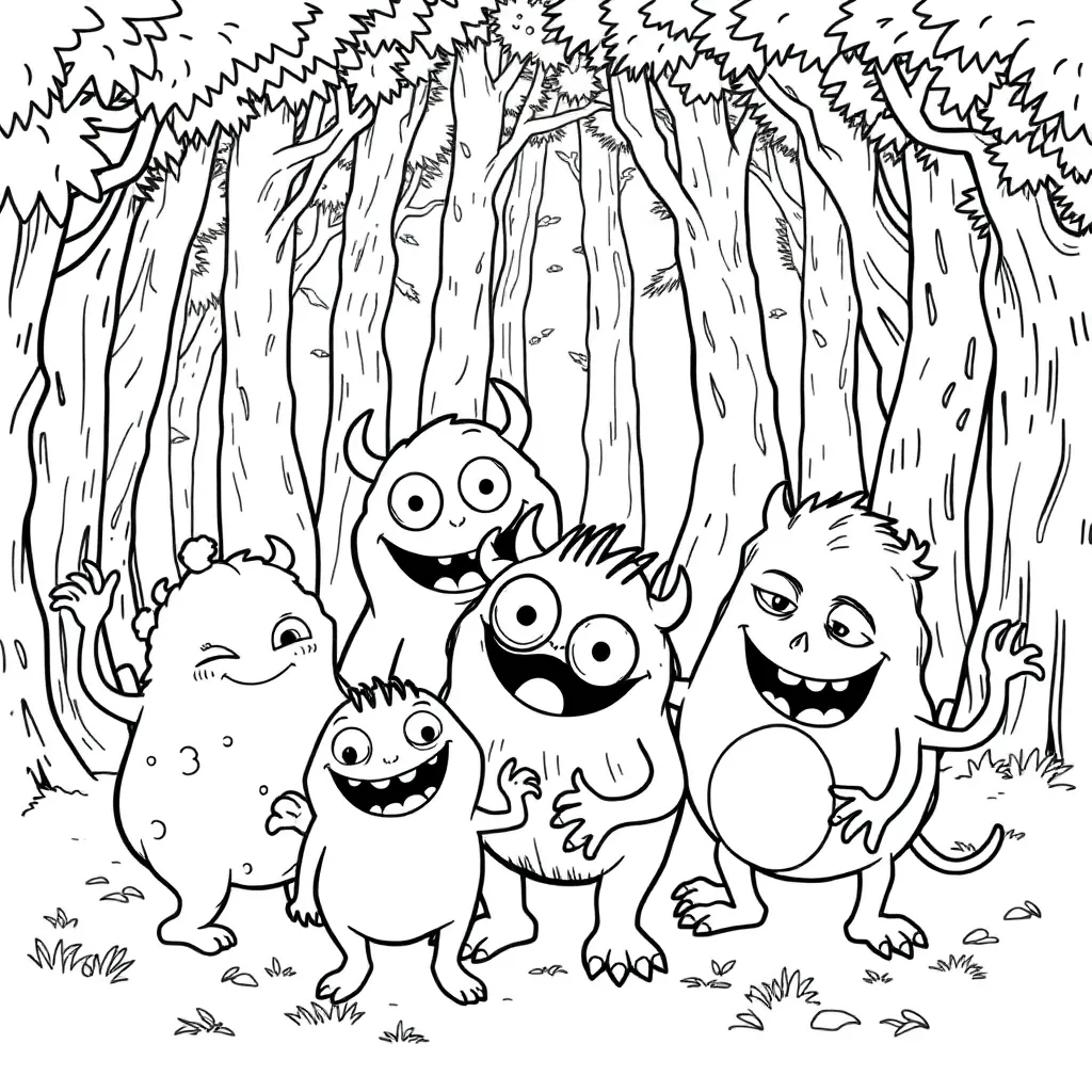 Monsters coloring page