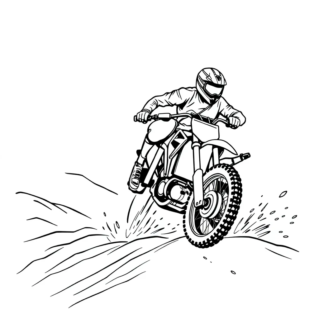 Motocross coloring page