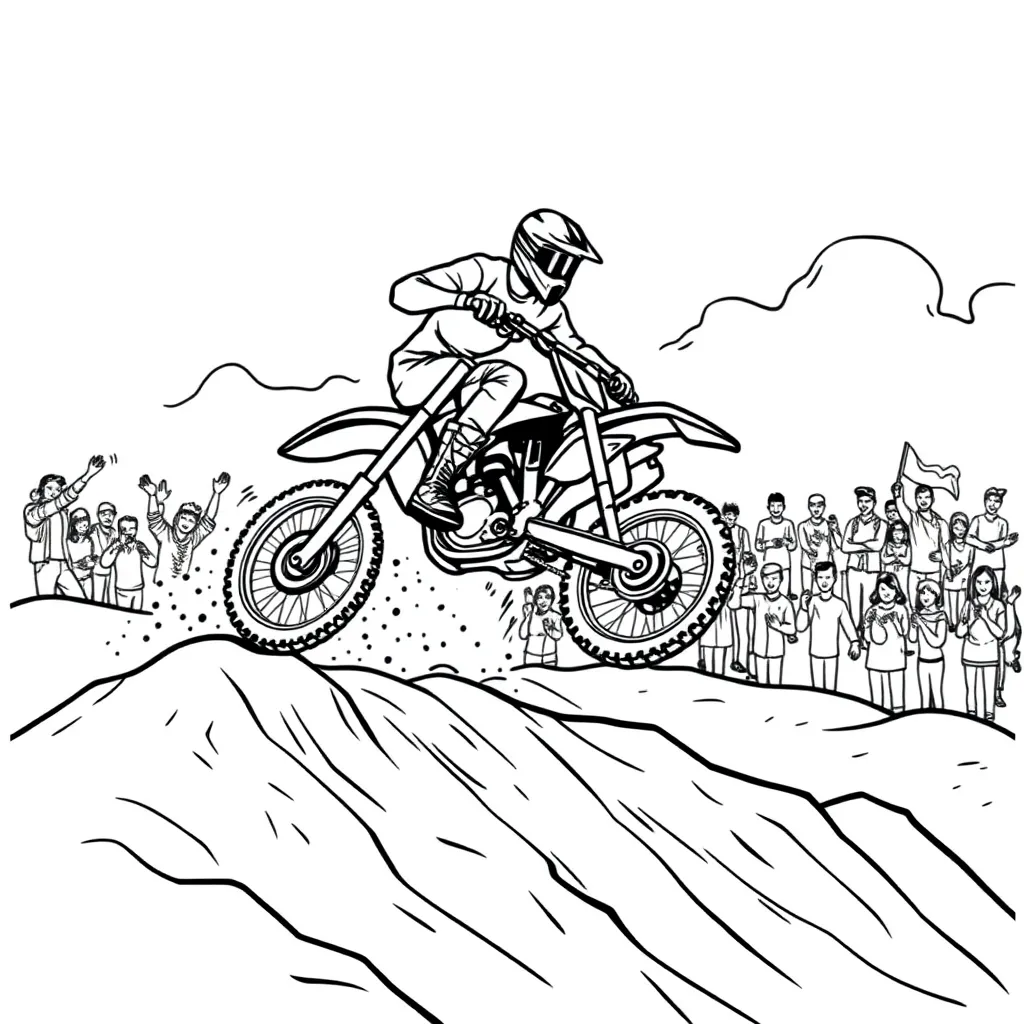 Motocross coloring page