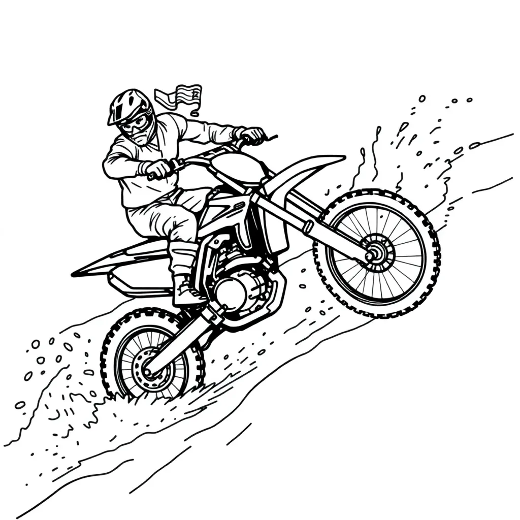 Motocross coloring page