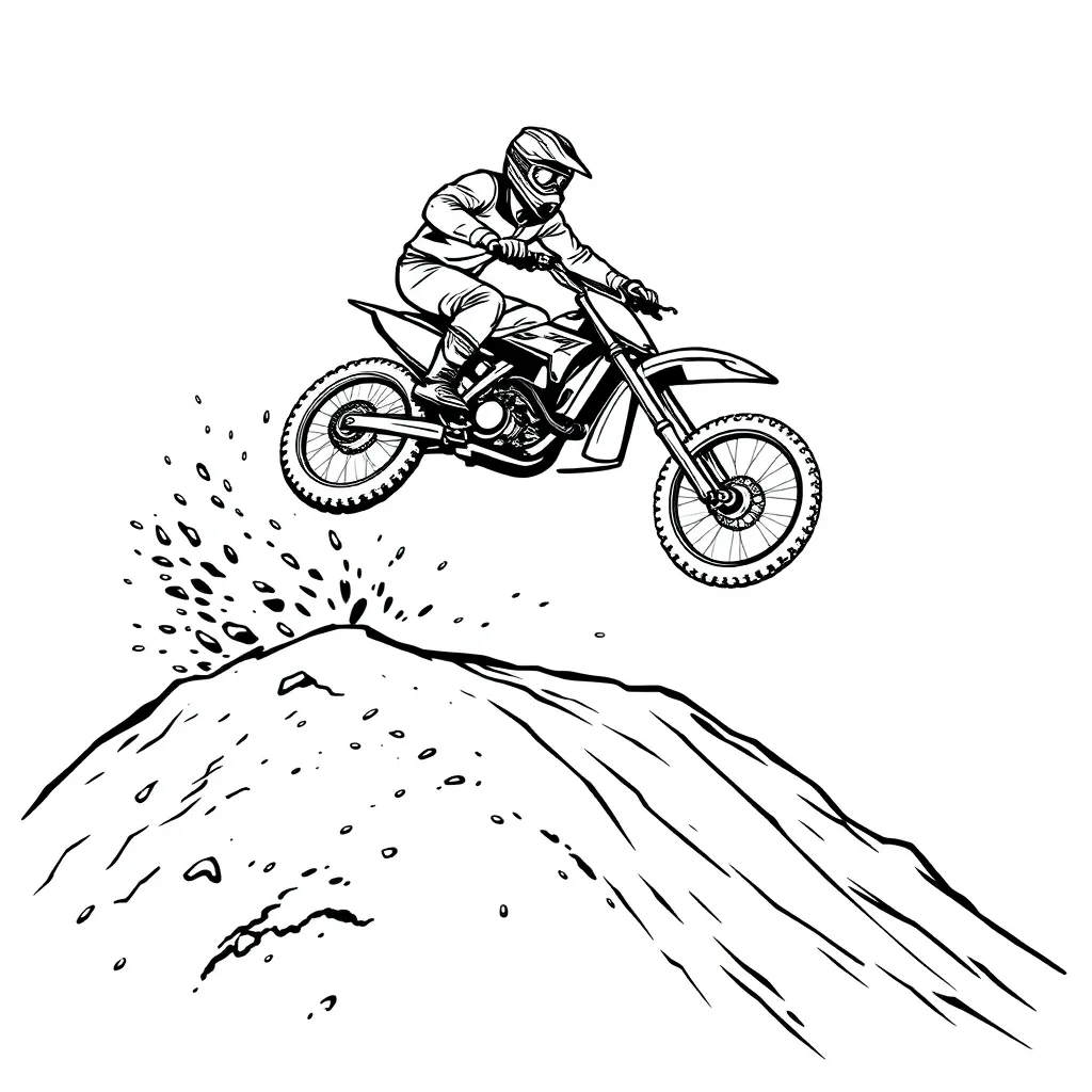 Motocross coloring page