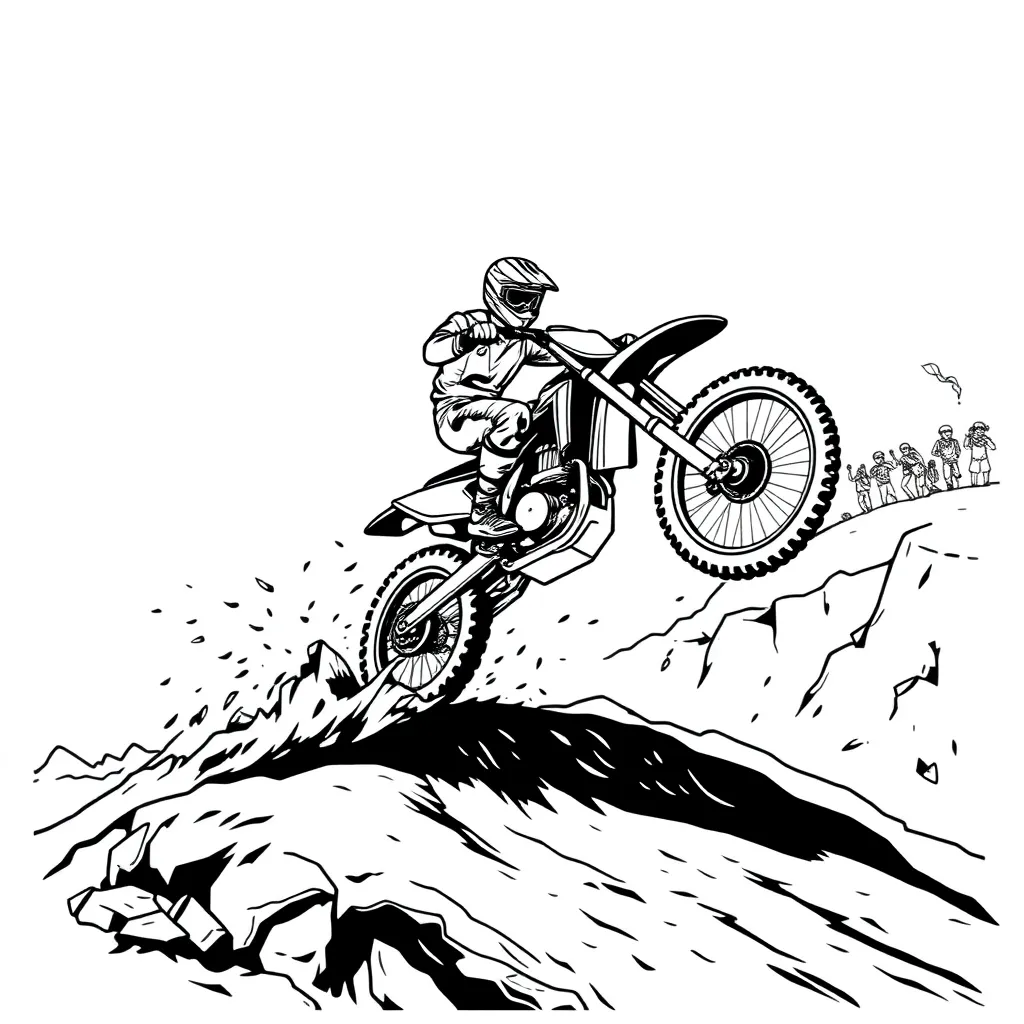 Motocross coloring page