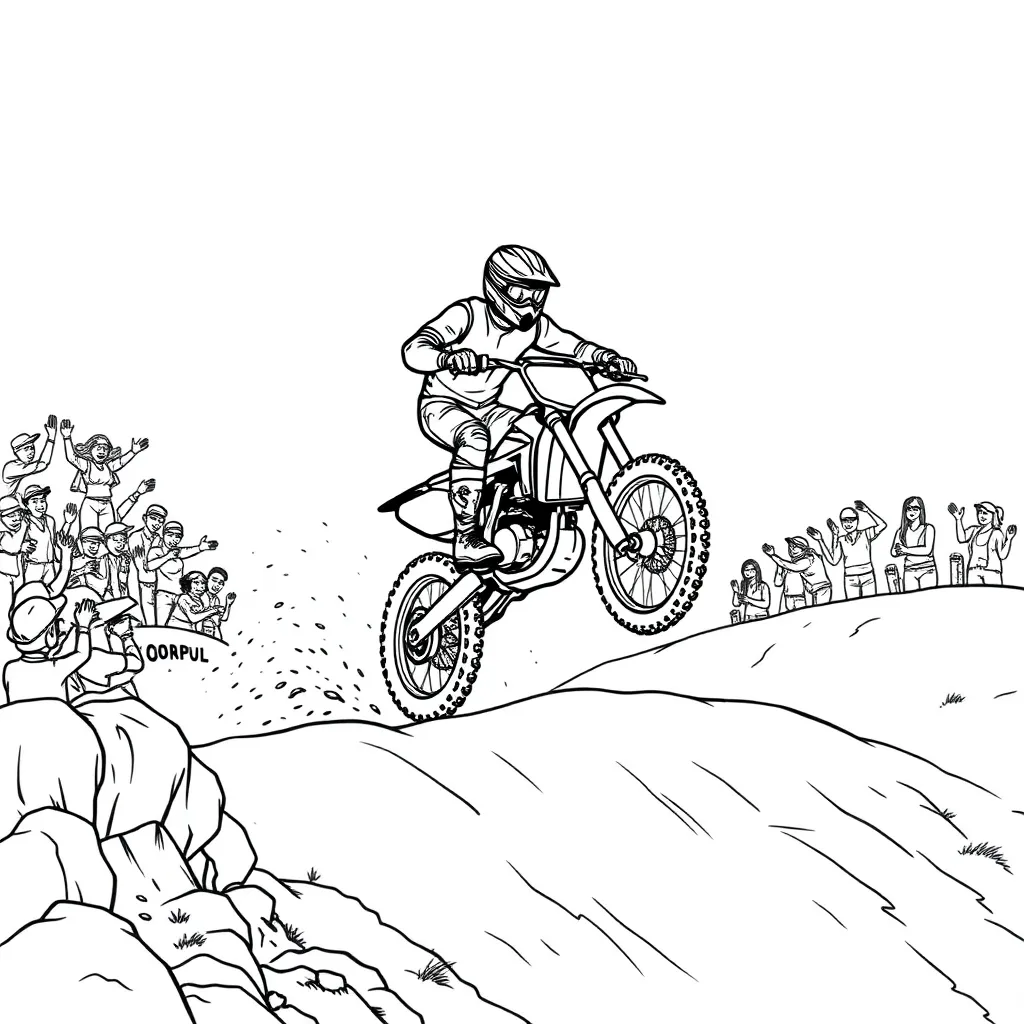 Motocross coloring page