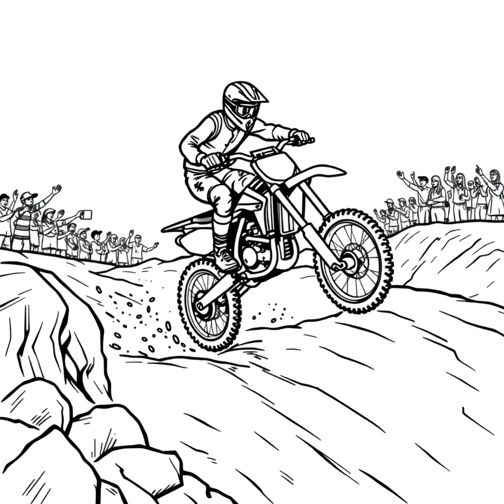 Motocross coloring page