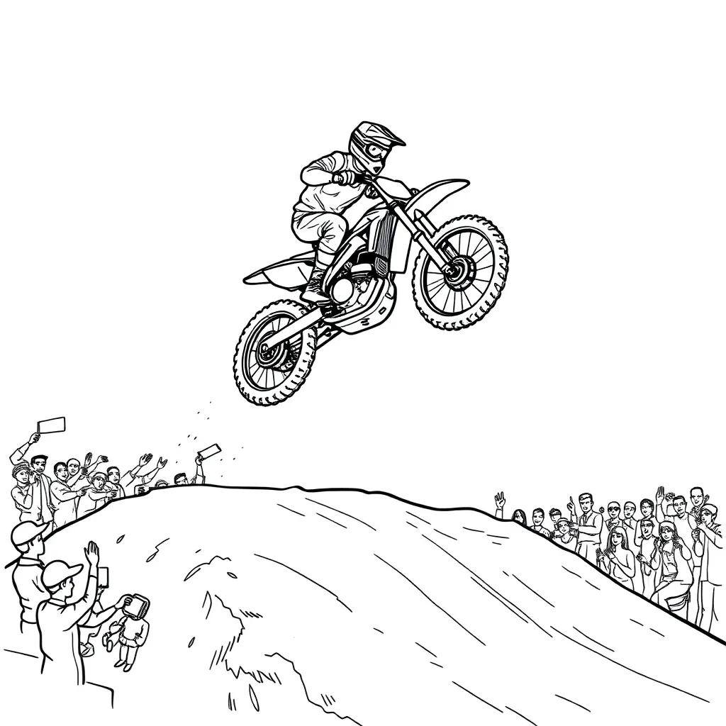 Motocross coloring page