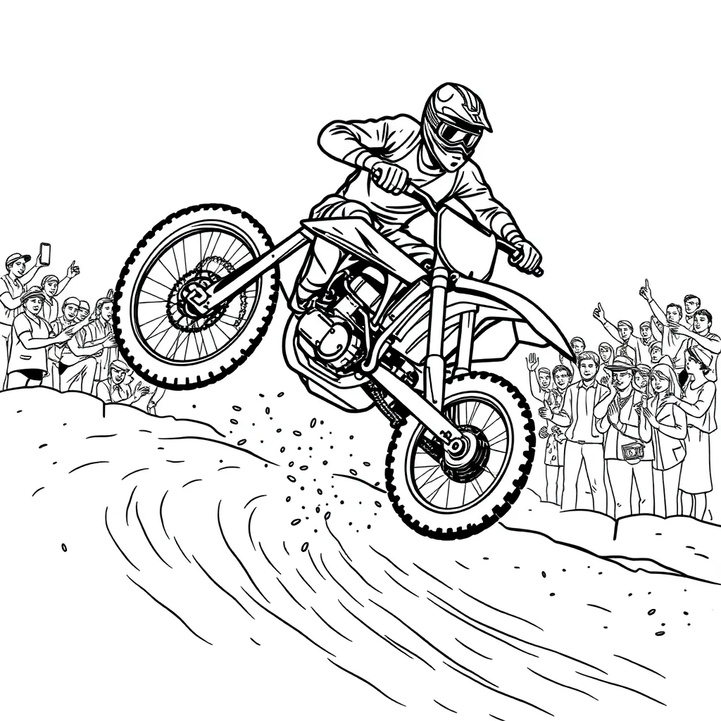Motocross coloring page