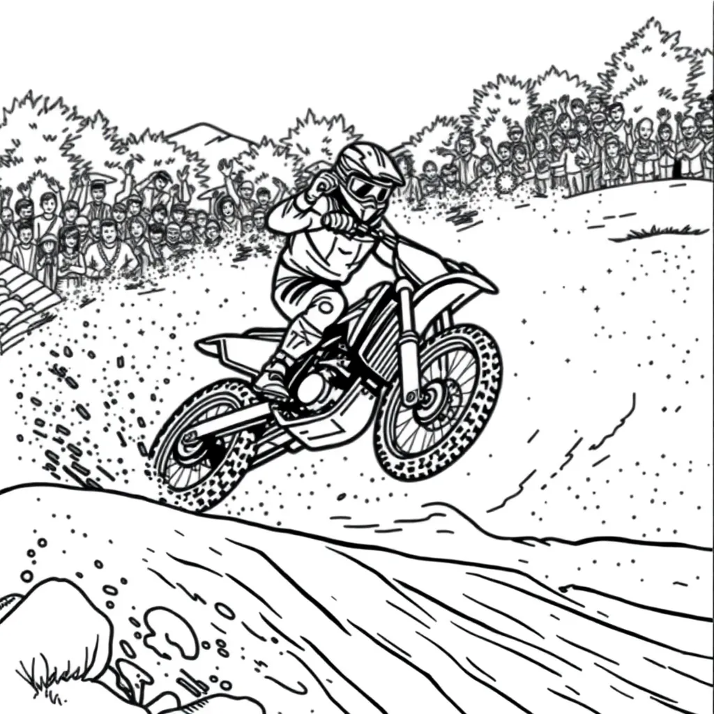 Motocross coloring page