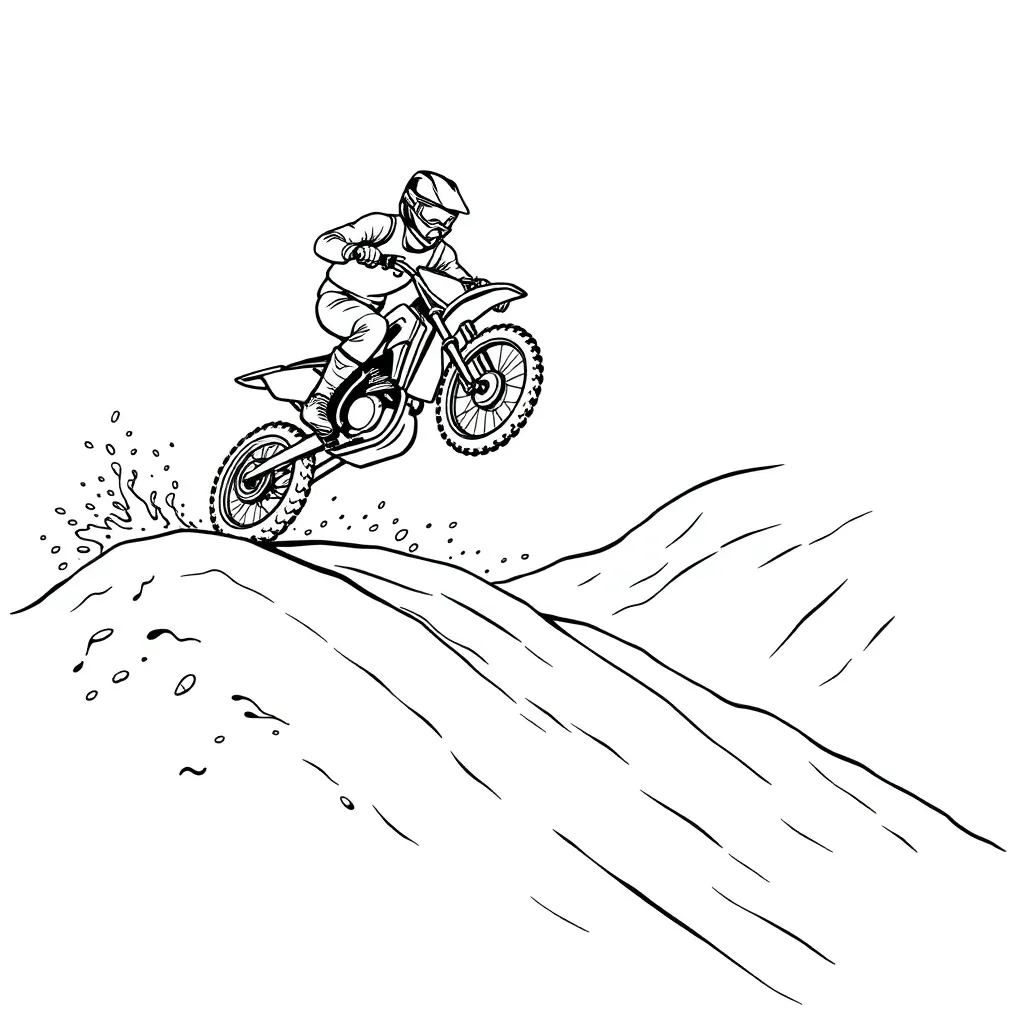 Motocross coloring page