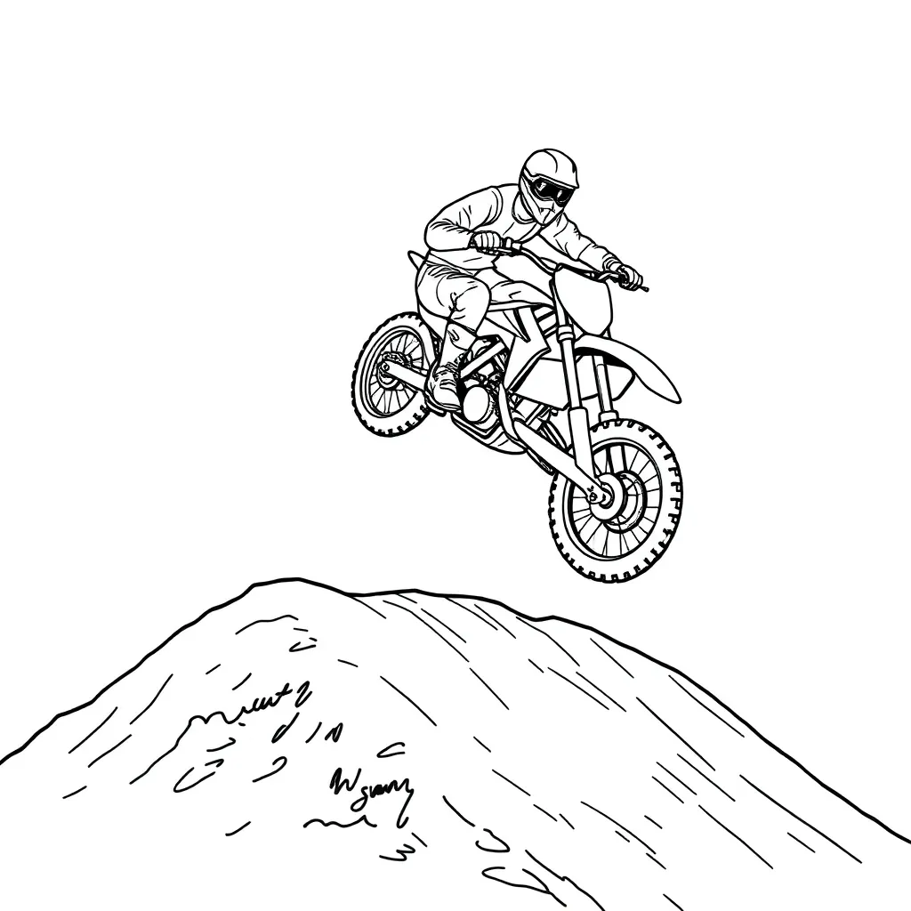 Motocross coloring page