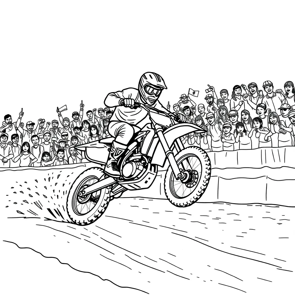 Motocross coloring page