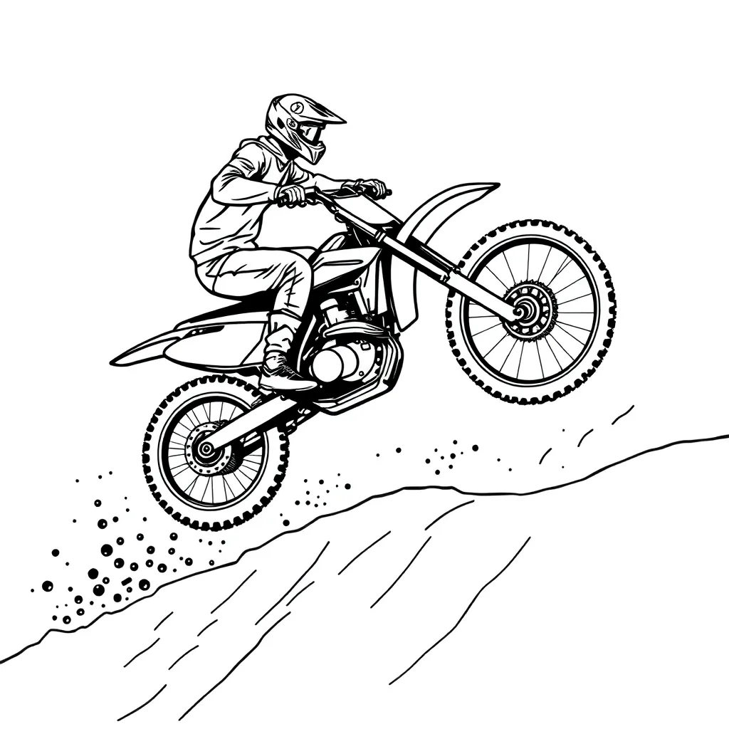 Motocross coloring page