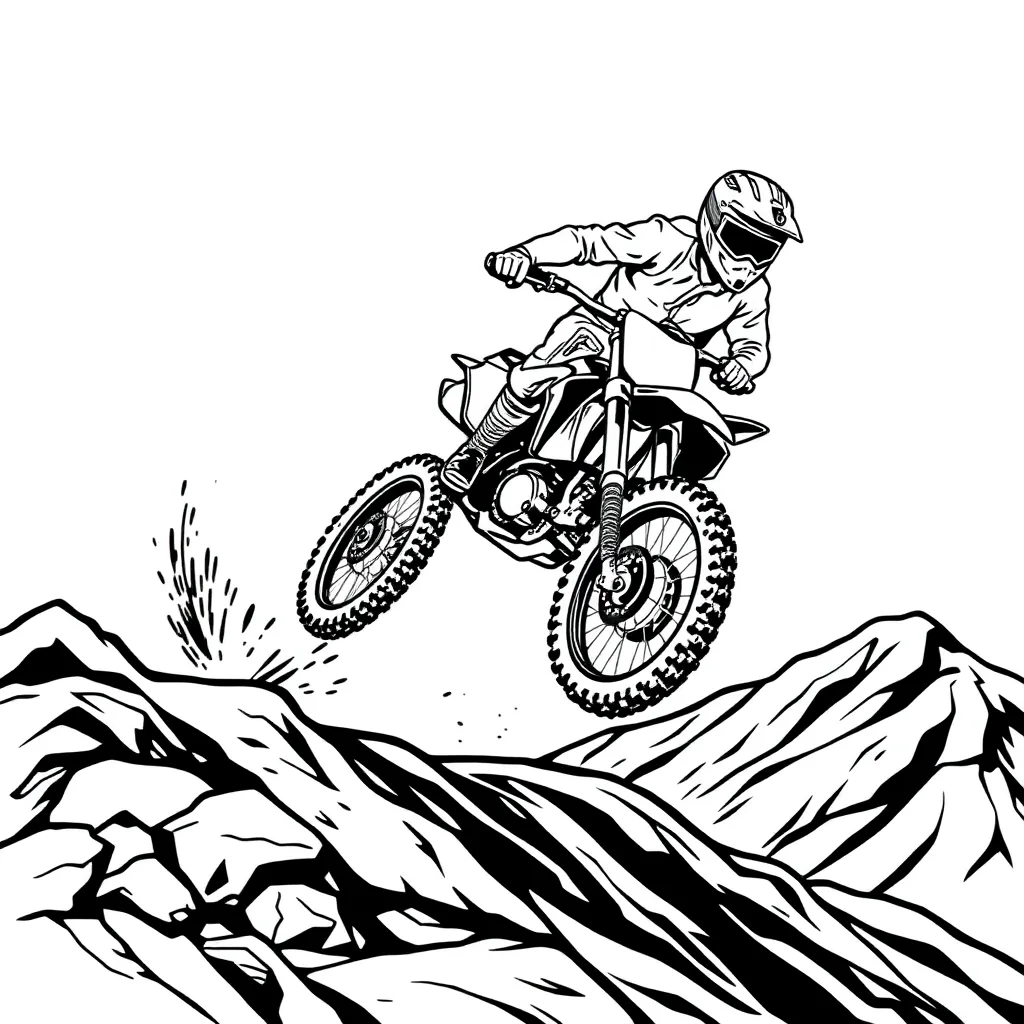 Motocross coloring page