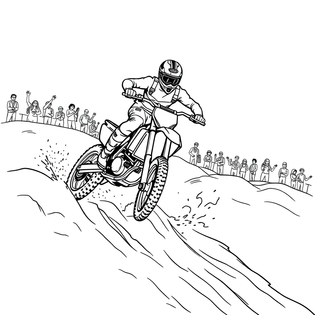 Motocross coloring page
