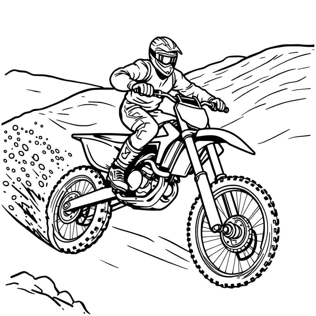 Motocross coloring page