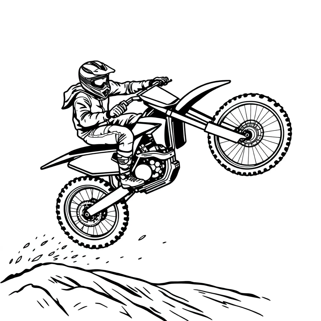 Motocross coloring page