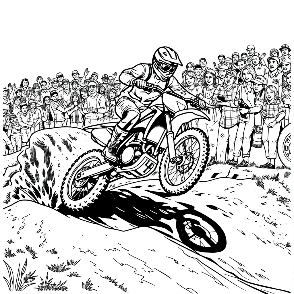 Motocross coloring page