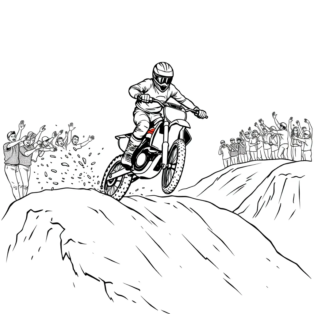 Motocross coloring page
