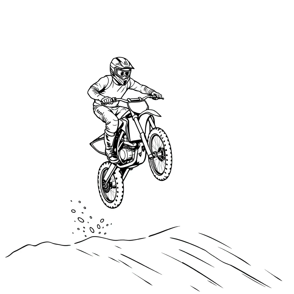 Motocross coloring page