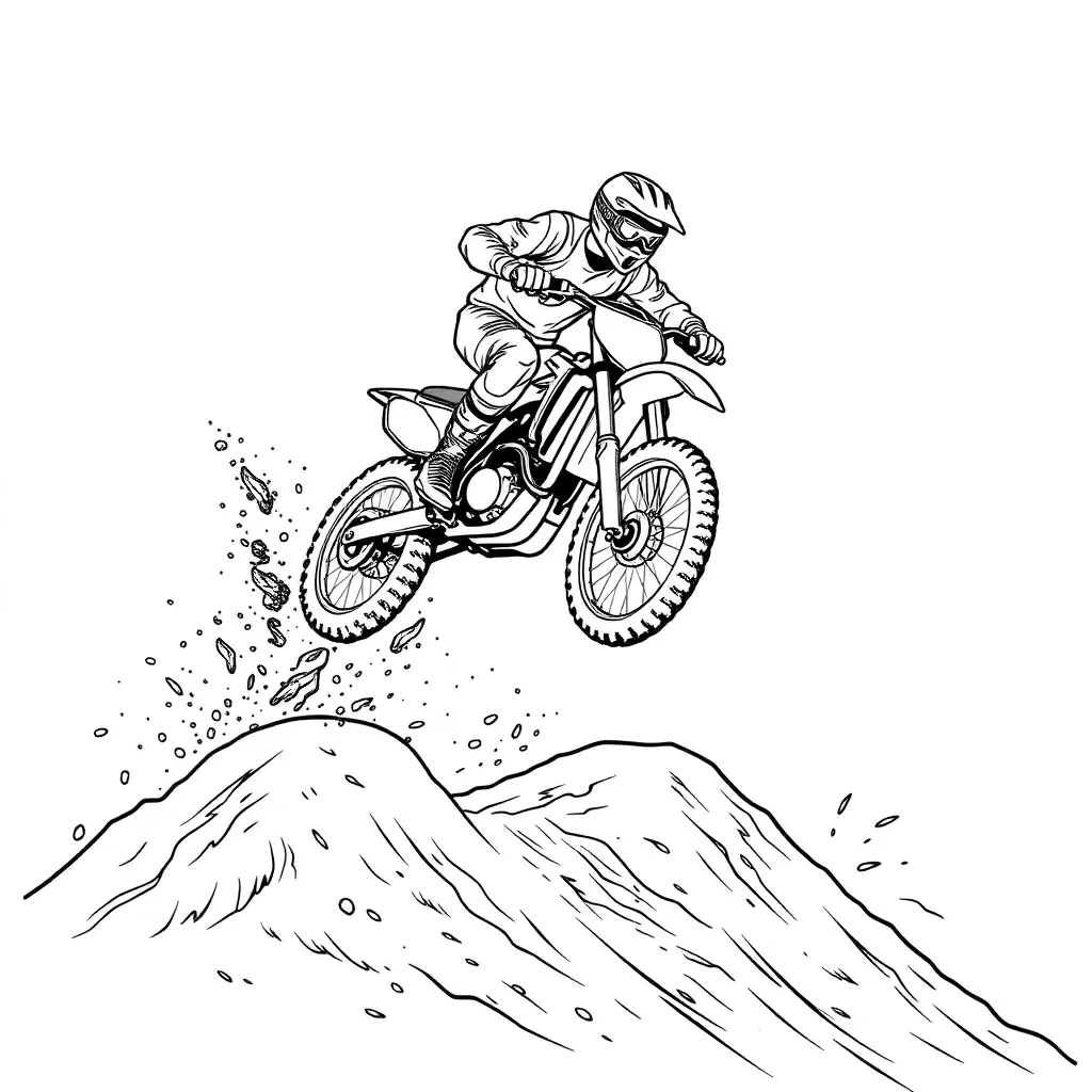 Motocross coloring page