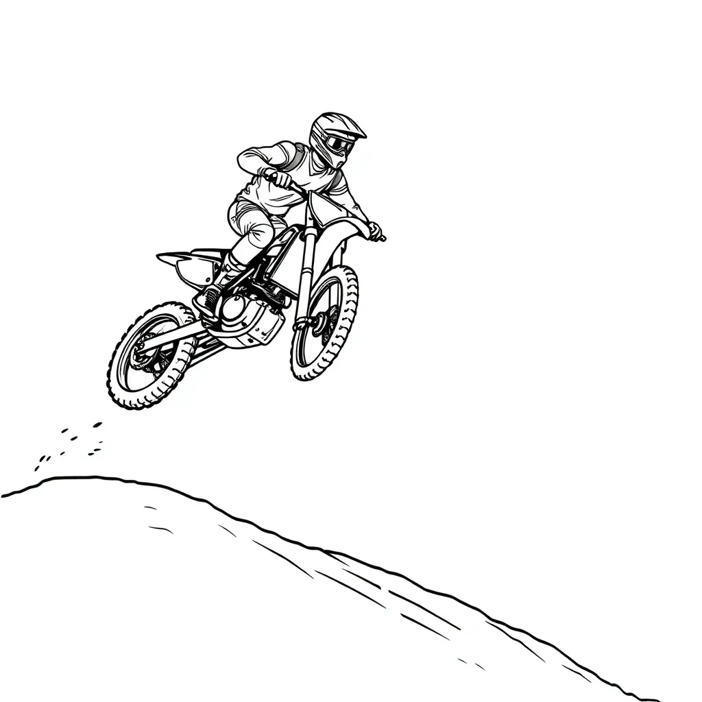 Motocross coloring page