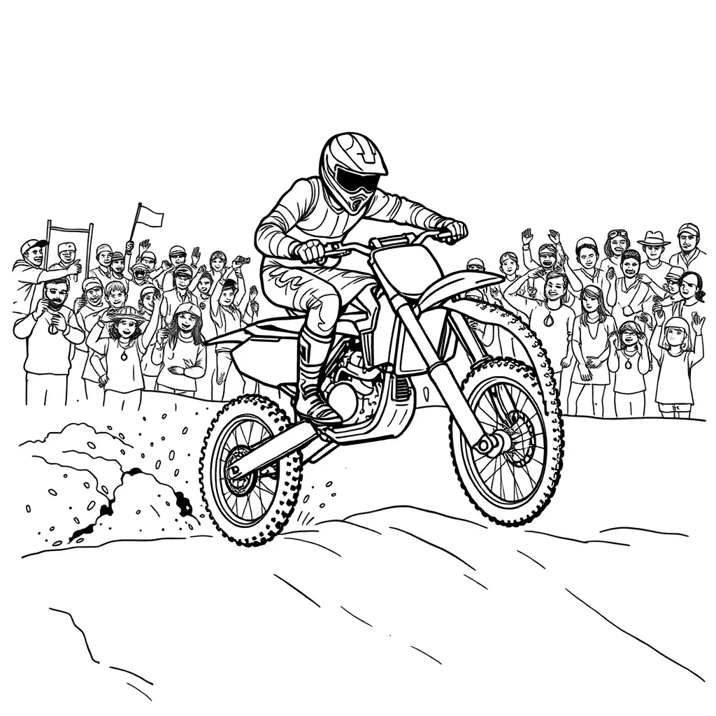Motocross coloring page