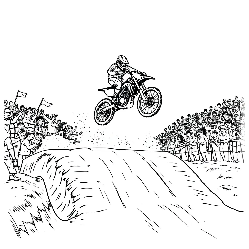 Motocross coloring page