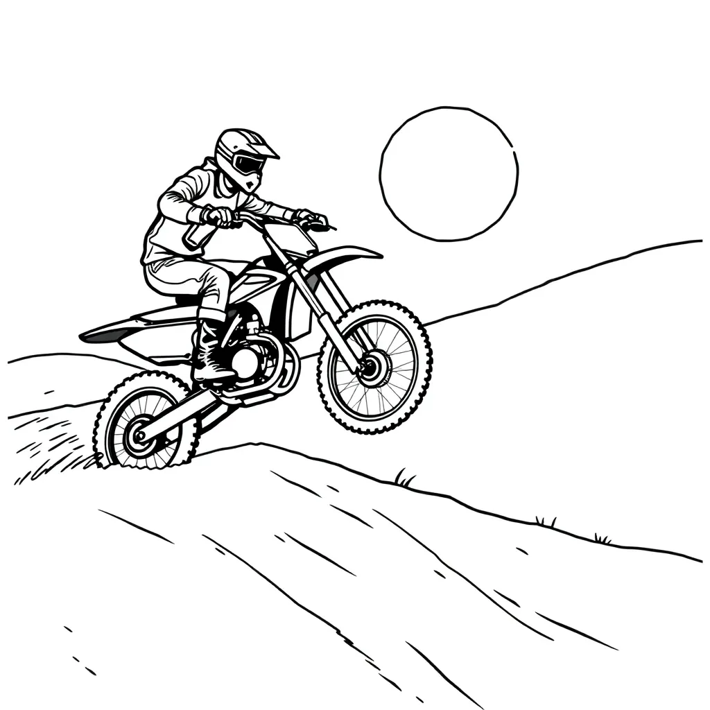 Motocross coloring page