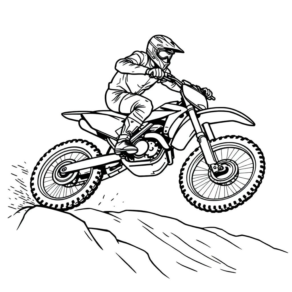 Motocross coloring page