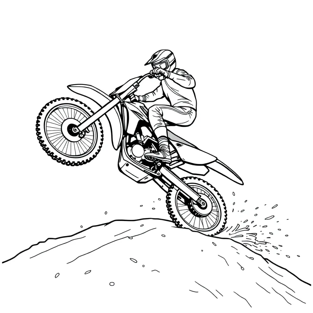 Motocross coloring page