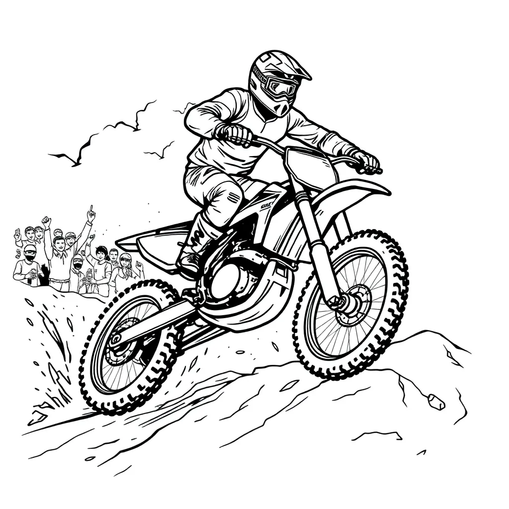 Motocross coloring page