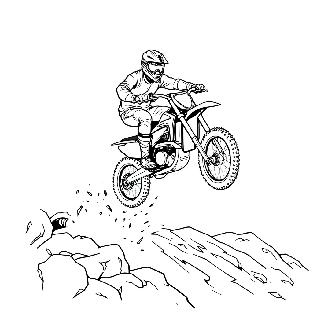 Motocross coloring page