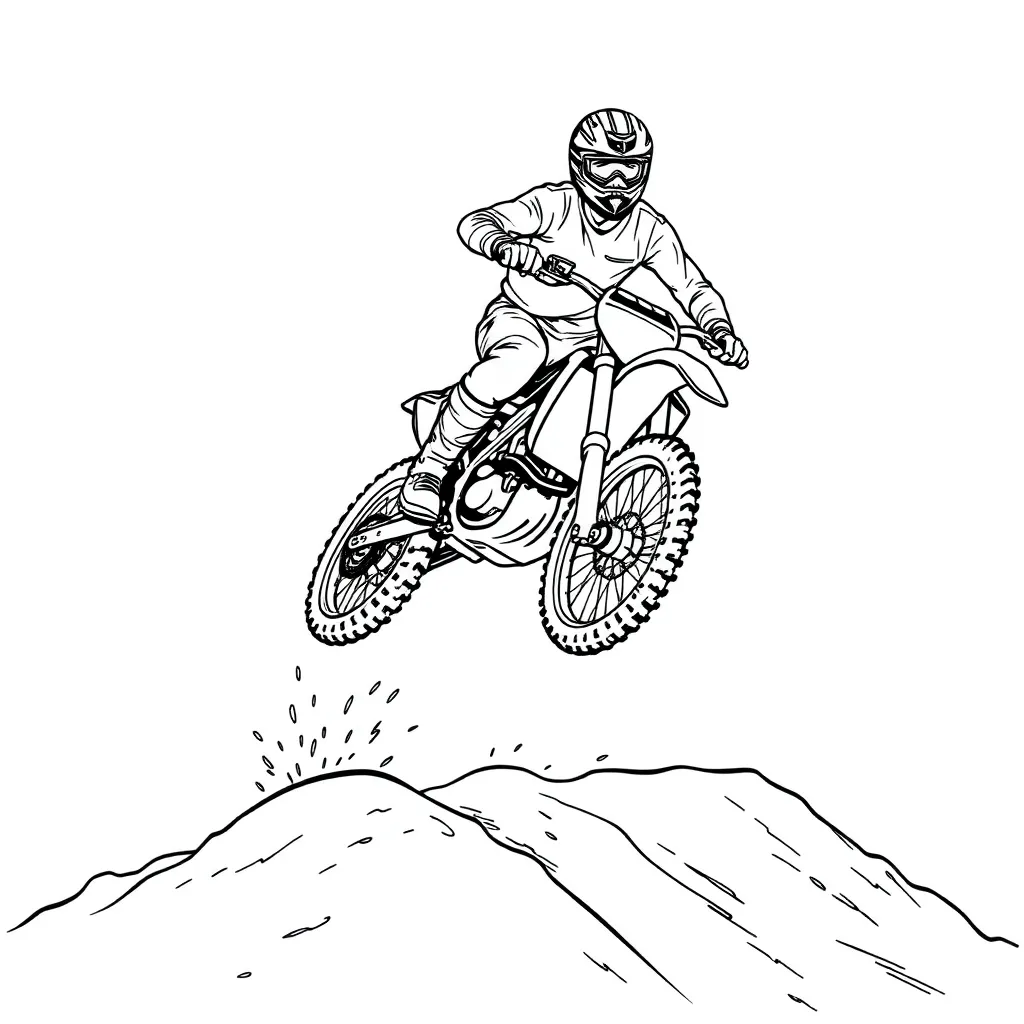 Motocross coloring page